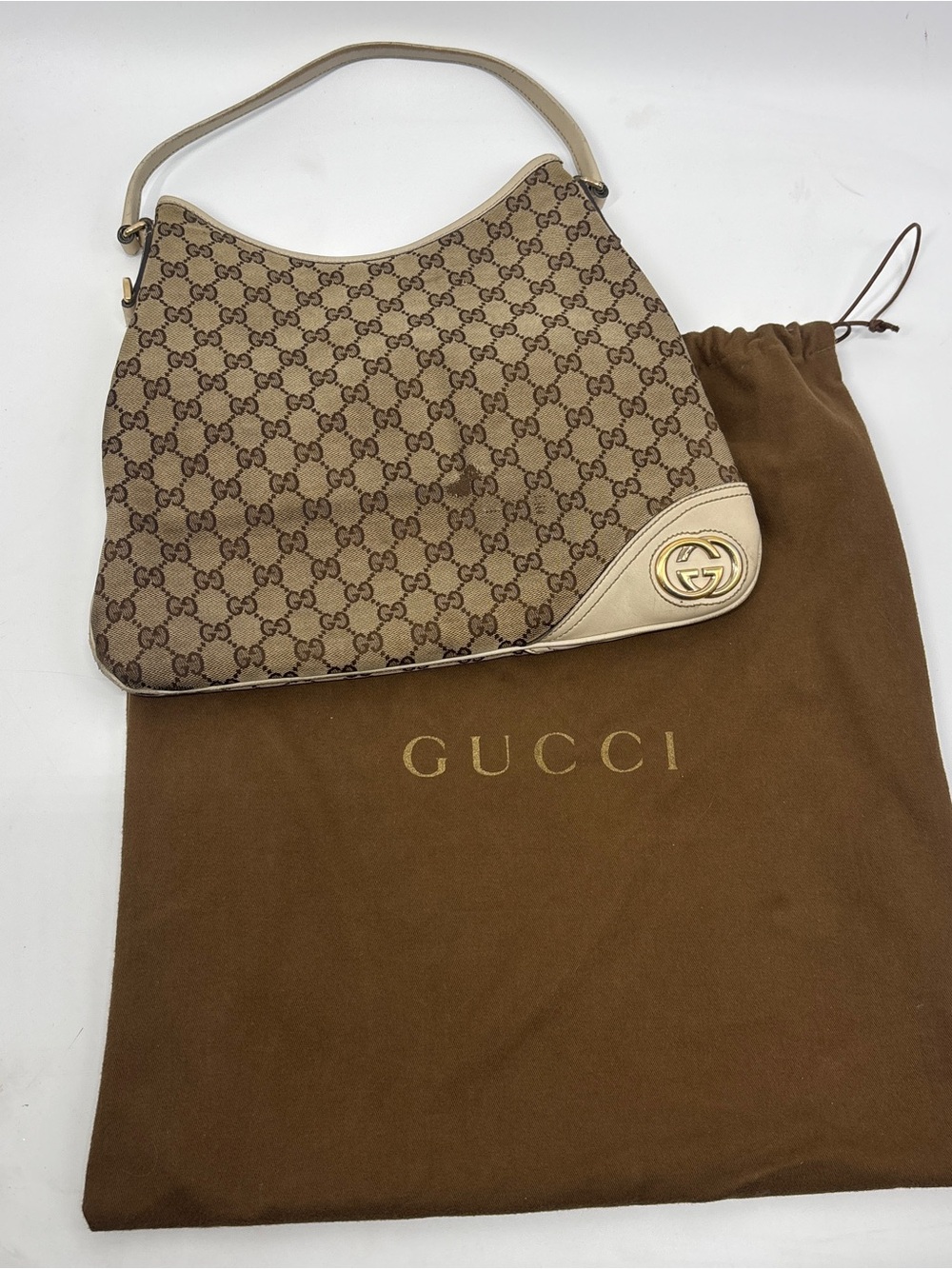 Gucci Beige/cream Vintage Britt Hobo Bag